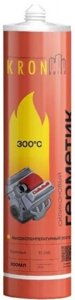 Герметик силиконовый высокотемпературный (термостойкий) KRONBUILD красный 300 мл