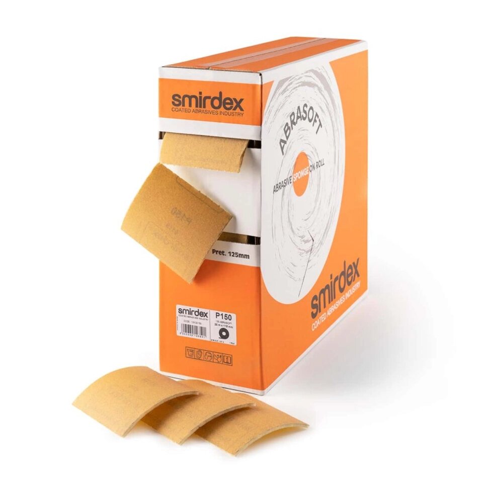 P1000 115*125мм*25м SMIRDEX 135 Abrasoft Абразивная бумага на поролоновой основе в рулоне с перфорацией от компании ООО «ВЕКТРА» - фото 1