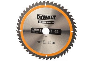 Dewalt пильн. диск construction п/дер. с гвоздями 250/30 48 ATB +10°