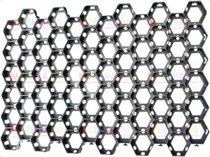 Газонная решетка Ромб, черная, 544 x 336 x 34 мм, 6 модулей/уп
