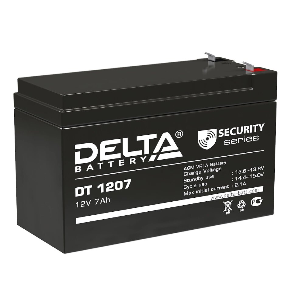Аккумуляторная батарея для ИБП 12V 7.0 Ah Delta DT 1207 для ИБП от компании ООО "БРЕНД-ИТ" - фото 1