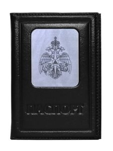 Макей Обложка на паспорт «Герб МЧС»Цвет черный