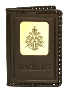 Макей Обложка на паспорт «МЧС»Цвет коричневый