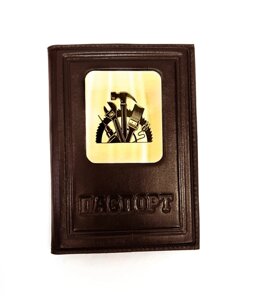Макей Обложка на паспорт «Строителю»Цвет коричневый