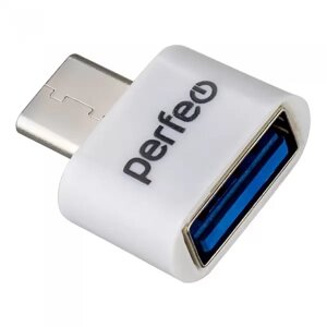 Адаптер perfeo OTG USB in - type-C out, белый (PF-VI-о008 white) pf_c3005