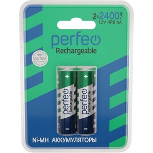 Аккумулятор perfeo AA 2400mah/2BL пластик