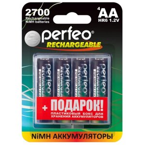 Аккумулятор perfeo AA 2700мн- BL4+BOX/40