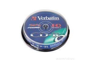 Диск Verbatim CD-R 700Mb 52х, DL (уп. 10шт. в пласт. кор. 200/43437)