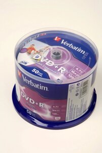 Диск Verbatim DVD+R 4.7 Gb 16х, print (уп. 50 шт. в пл. кор. 200/