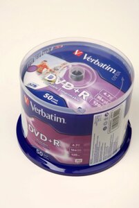 Диск Verbatim DVD+R 4.7 Gb 16х (уп. 50 шт. в пл. кор. 200/