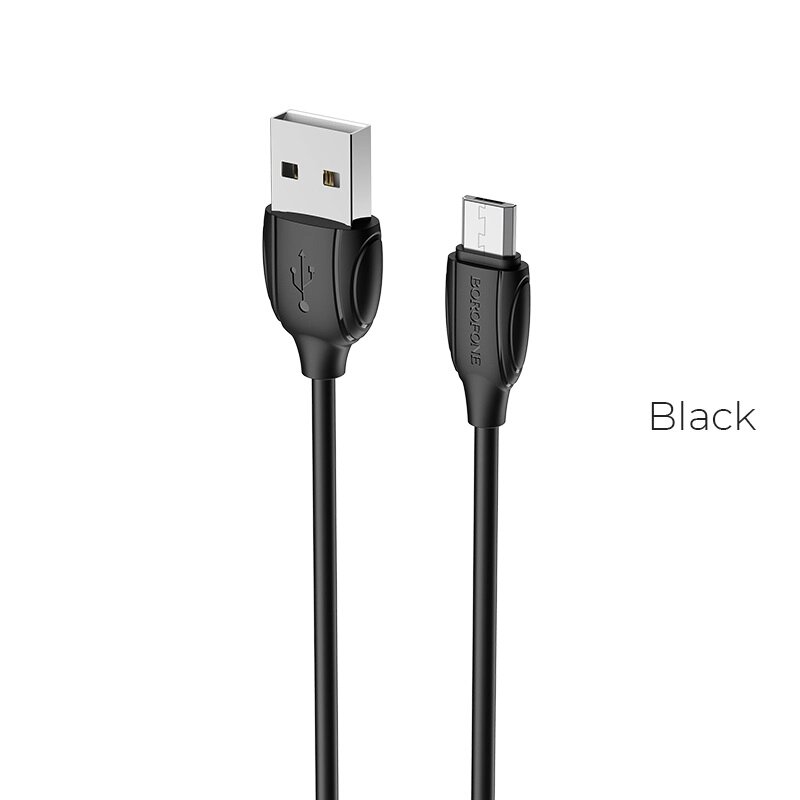 Кабель Borofon MicroUSB BX19 Benefit 1,3А 1м черный от компании Медиамир - фото 1