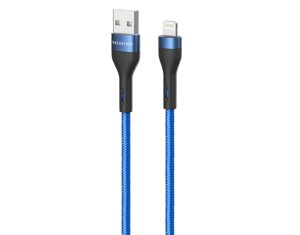 Кабель Breaking Tissue USB3.0 - Lightning, 3A, 60W, тканевый каб. 1.2m. (Синий) (21452)