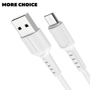 Кабель More choice USB - MicroUSB K26m 2.0A TPE 1м + держатель для кабеля (White)