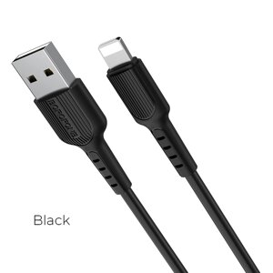 Кабель USB-Lightning Borofon BX16 Easy, 2.0А, TPE 1 м, Black