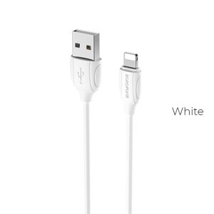 Кабель USB-Lightning Borofon BX19 Benefit 2.4А, TPE 1м, White мс