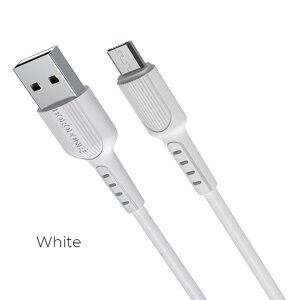Кабель USB-microusb borofon BX16 easy 2.0A TPE 1м white