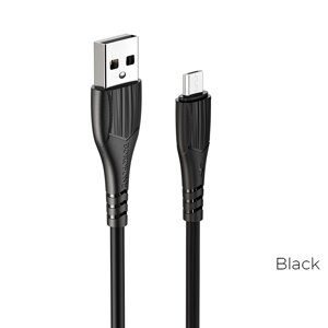 Кабель USB-MicroUSB Borofon BX37 Wieldy 2,4А TPE 1м Black пс
