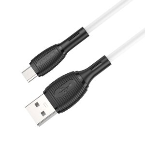 Кабель USB-MicroUSB Borofon BX86 2,4А силикон 1м White