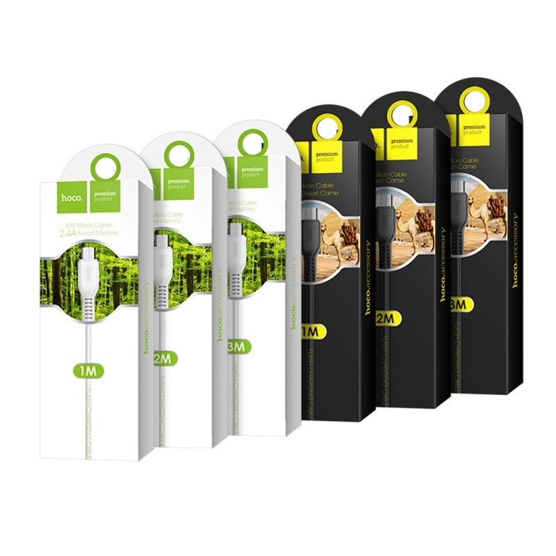 Кабель USB-MicroUSB Hoco X20 Flash 2.0A, TPE 1м Black мсд от компании Медиамир - фото 1
