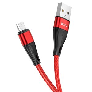Кабель USB-MicroUSB Hoco X57 2,4A нейлон 1м Red