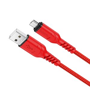 Кабель USB-MicroUSB Hoco X59 Victory, 2.4A нейлон 1м Red