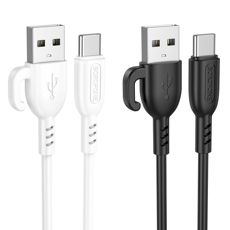 Кабель USB-TypeC Borofon BX91 3.0A ПВХ 1м Black сд от компании Медиамир - фото 1