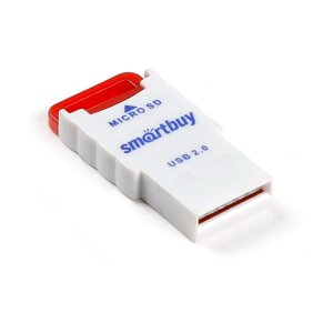 Картридер микро Smartbuy, USB 2.0 - MicroSD, 707 красный (SBR-707-R)