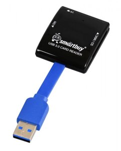 Картридер Smartbuy 700, USB 3.0 SD/microSD/MS, черный (SBR-700-K)
