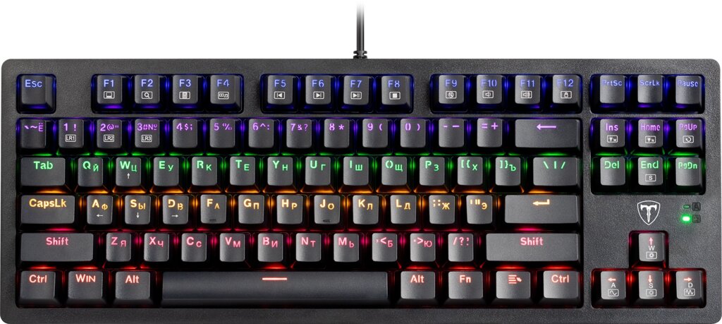 Клавиатура механическая T-Line игровая Volt RU, радужн, черный,87кн (72373) от компании Медиамир - фото 1