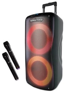 Колонка портативная Bluetooth SmartBuy W1 100Вт, EQ, MP3, FM, RGB, 2 беспровод. микрофона (SBS-5210)