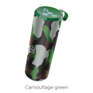 Колонка портативная HOCO BS33 Voice sports 2*5W Bluetooth, 1200 мАч, FM, TF, AUX Camouflag Gree хаки,