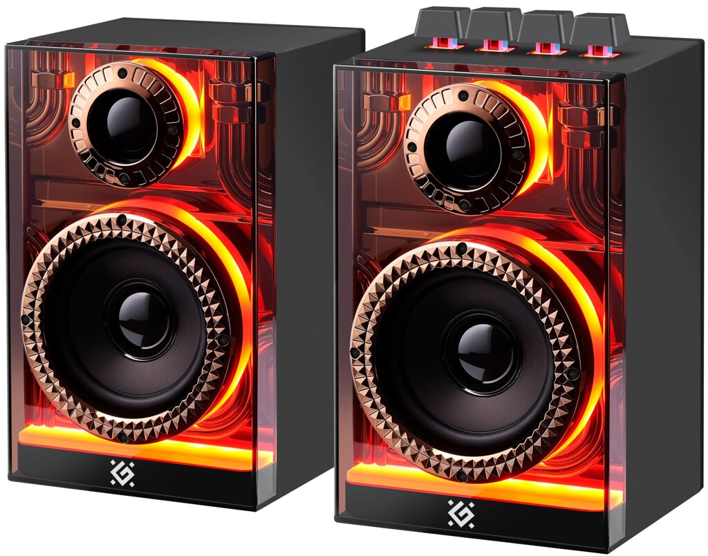 Колонки Defender 2.0 Futuro 20 Вт, LED BT/USB/TF/AUX/2400мА*ч (65087) от компании Медиамир - фото 1