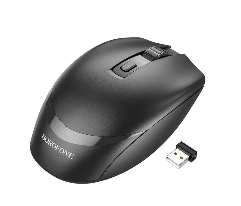 Мышь беспроводная Borofone BG7 Business 3 кнопки , 1600Dpi , 1*АА, коробка Black сд от компании Медиамир - фото 1