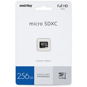 Smart Buy micro SDXC 256GB Class10 UHS-I (с адаптером SD)