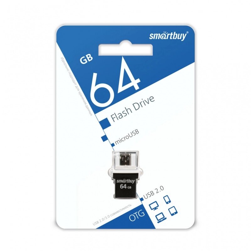 Smart Buy USB 64GB OTG POKO series Black от компании Медиамир - фото 1
