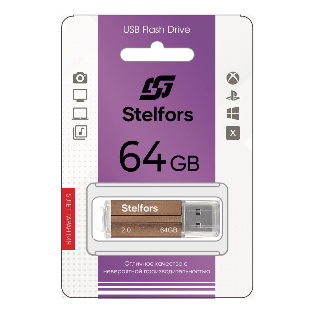 Stelfors USB 64GB CORSAIR серия (метал. бронзовый) от компании Медиамир - фото 1