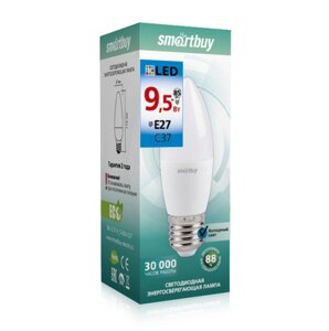 Светодиодная (LED) Лампа Smartbuy-C37-9.5W/6000/E27