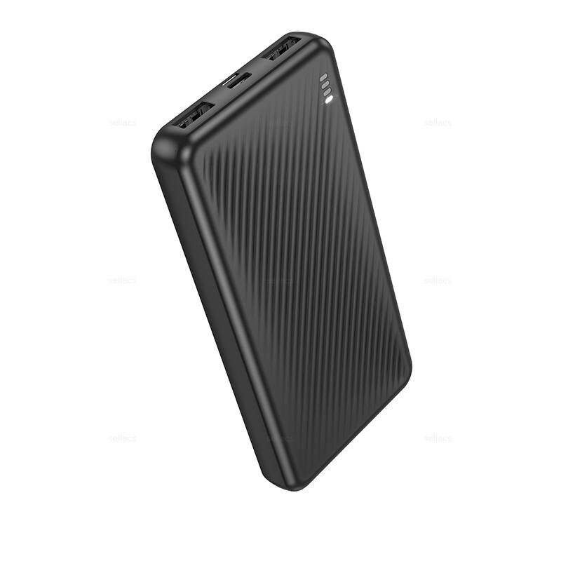 Внешний аккумулятор 10000mAh Borofone BJ55 2USB+TypeC 2.0A с LED-индикатором Black мсд от компании Медиамир - фото 1