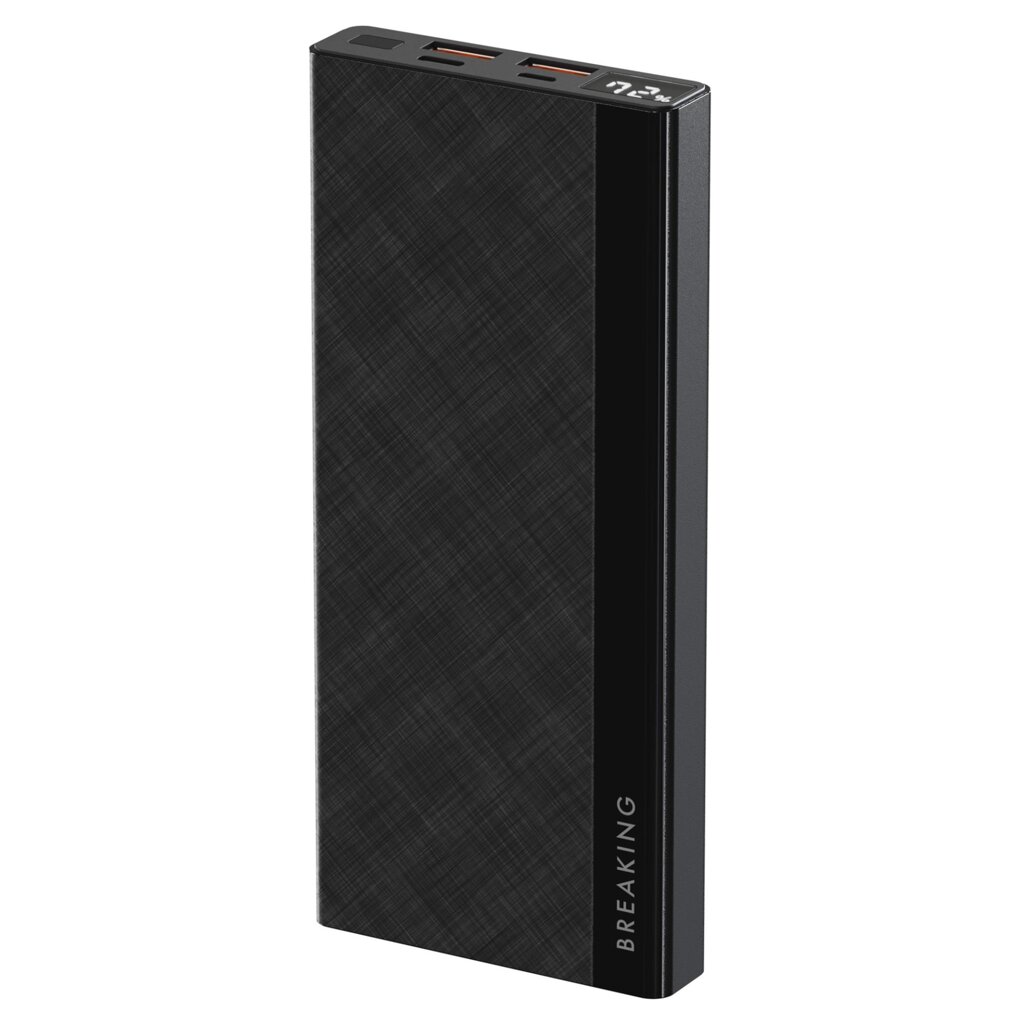 Внешний аккумулятор Breaking P211, 2USB+1TypeC, 10000mAh, 5.0A, 22.5W, PD, QC3.0 LED (Черный) (27211) ! от компании Медиамир - фото 1