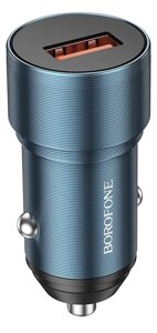 ЗУ Автомобильное Borofone BZ19A 1USB 3.0A QC3.0 18W быстрая зарядка Sapphire Blue