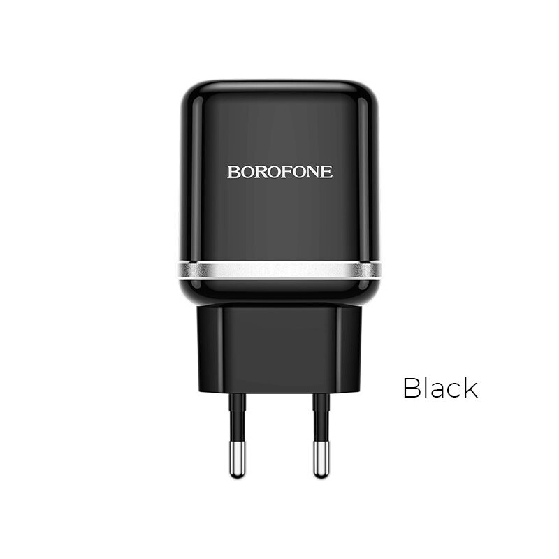 ЗУ Сетевое Borofon BA36A High speed 1* USB 3.0A, QC3.0, 18W , блистер Black мсп от компании Медиамир - фото 1