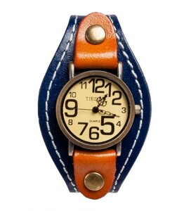 Браслет-часы "Классика" синий/коричневый