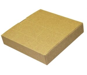 Коробка крафт из рифлёного картона, 15,5 х 15,5 х 3 см