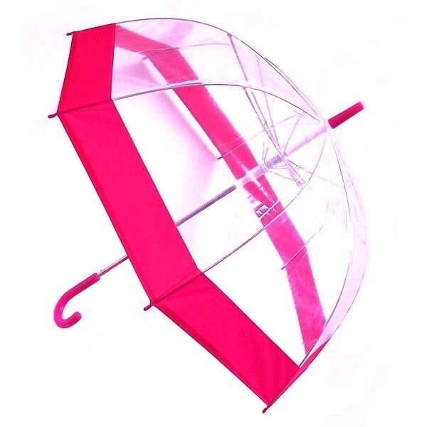 Зонт прозрачный купол розовый - преимущества