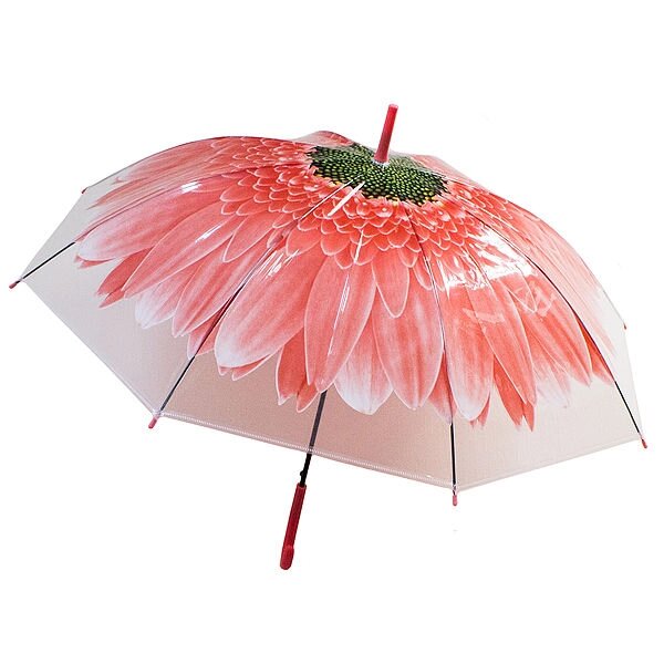 Зонт купол Цветок большой, красный - обзор