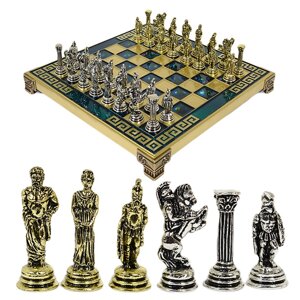 Шахматный набор подарочный с металлическими фигурами "Троя" 205*205мм. MN-150-1BL