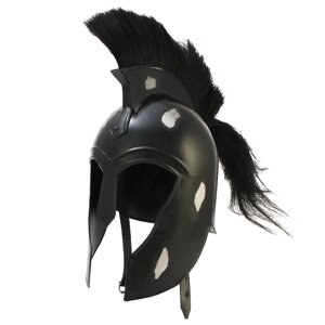 Шлем троянский черный с черным плюмажем