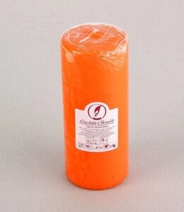 Свеча декоративная пеньковая Классическая, Оранжевая 20 см.