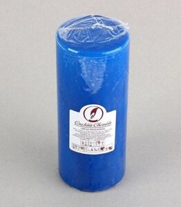 Свеча декоративная пеньковая Классическая, Синяя 20 см.