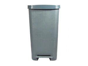 Контейнер многоразовый педальный для медицинских отходов - 50л. серый класс А